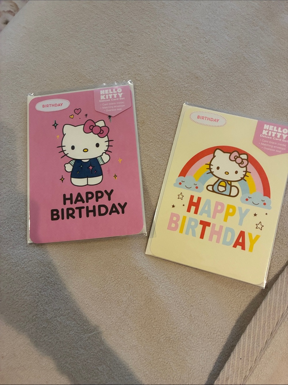 Sanrio Hello Kitty Pink & Yellow Birthday Card Pair